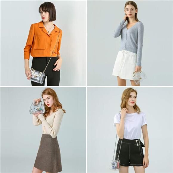 Transparent Clutch Clear Purse Crossbody Shoulder Bags Stadium Approved Bags - Picture 4 of 7